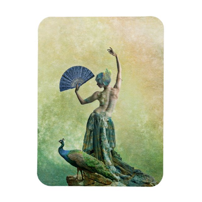 Peacock Dancer Magnet (Vertical)