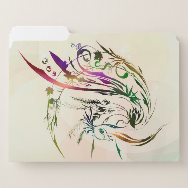 Peacock Decor Artwork | Modern Design File Folder (Front Left)