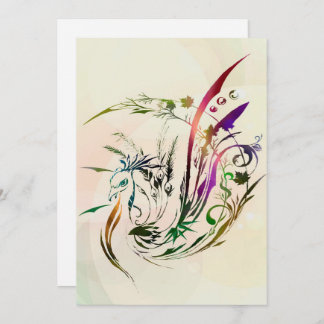 Peacock Decor Artwork | Modern Design Holiday Card