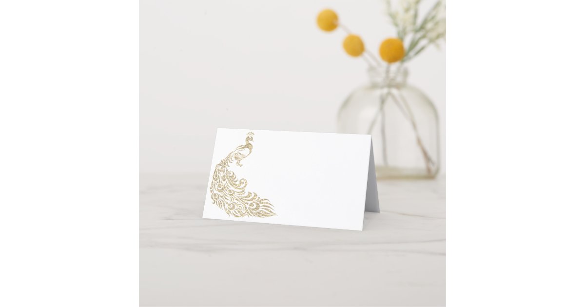 Peacock Design Blank Table Name Card | Zazzle