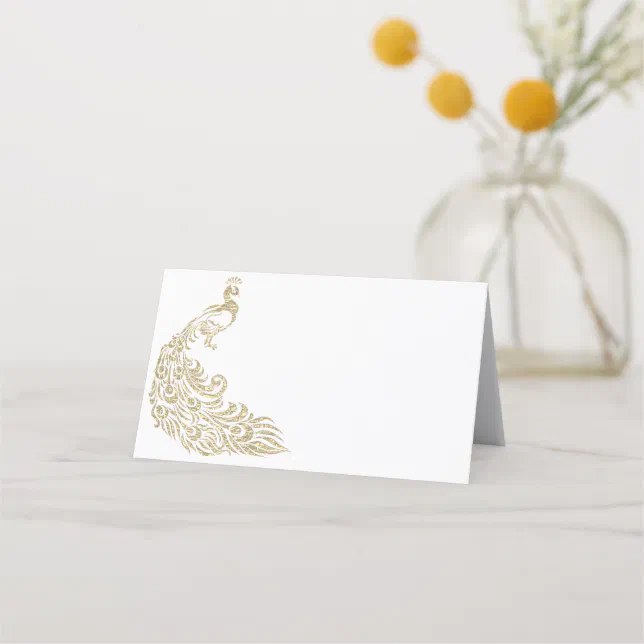 Peacock Design Blank Table Name Card | Zazzle