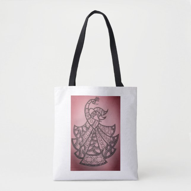 Peacock design tote bag (Front)