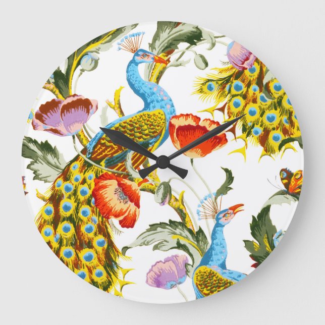 Peacock Design Wall Clock (Front)