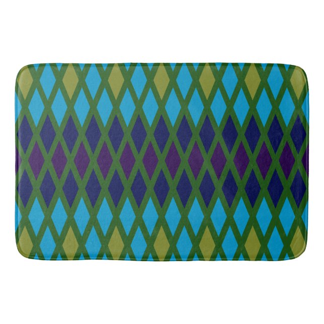 Peacock Diamond Bath Mat (Front)