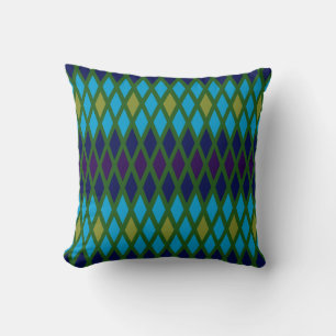 Peacock Diamond Throw Pillow