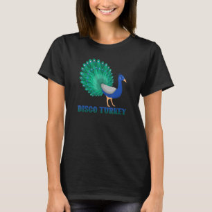Peacock Disco Turkey Cute Birds Animal Graphic T-Shirt