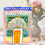 Peacock Door Watercolor Jaipur City Palace Pink Postcard<br><div class="desc">Customizable postcard! Add your own text to the inside and front of the card. Colorful peacock door of Rajasthan India hand painted by me! Check my shop for more designs, more doors and more products! If you purchase it, thank you! Share a photo with me on Instagram at @shoshannahscribbles :)...</div>