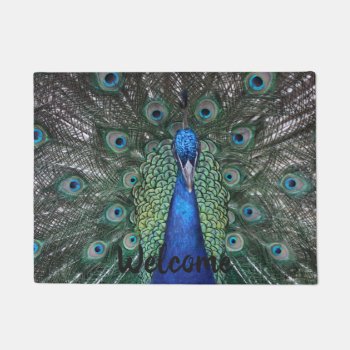 Peacock Doormat by Rosemariesw at Zazzle