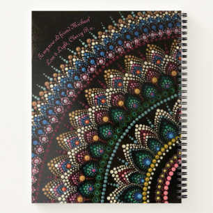 Peacock dot art mandala spiritual art notebook