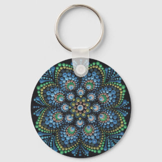 Peacock Dot Mandala Keychain
