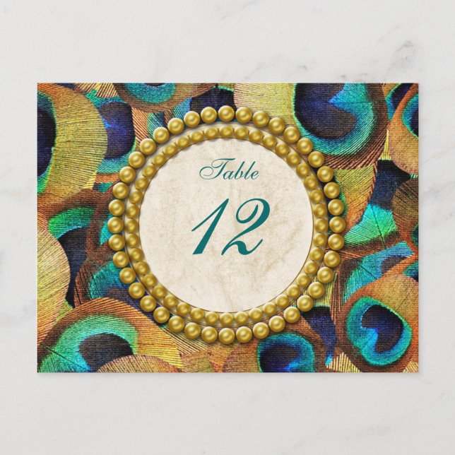 Peacock Dreams Table Number (Front)