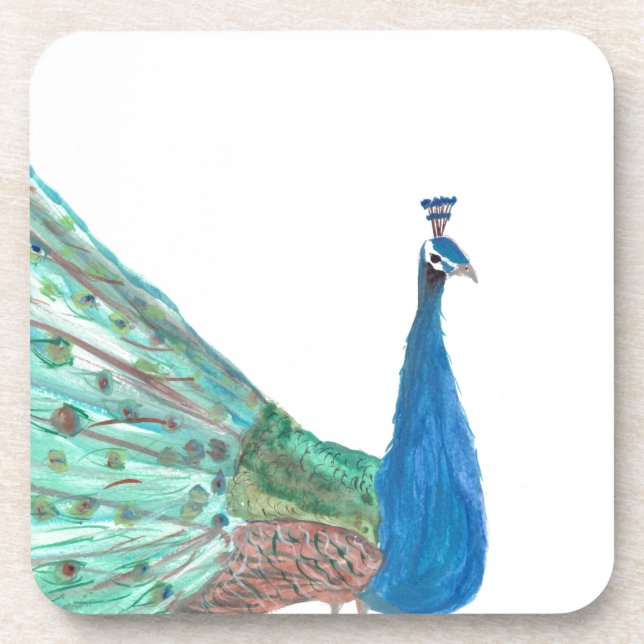 Peacock Drink Coaster (Front)
