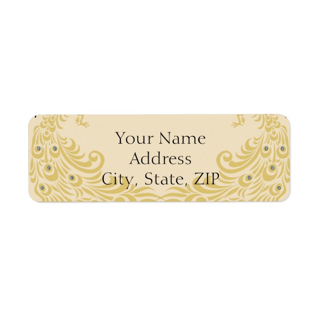 Peacock Elegance Anniversary Return Address Label (Front)