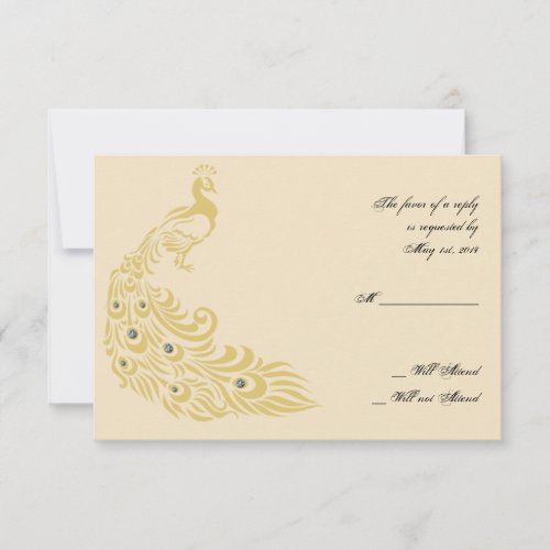 Peacock Elegance Art Deco Flair Response Card