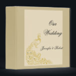 Peacock Elegance Art Deco Flair Wedding Album 3 Ring Binder<br><div class="desc">This beautiful design, called Peacock Elegance with an Art Deco flair Wedding, would be a dramatic way to set the tone for your modern but elegant wedding or event. The background is cream with art deco frame accents and peacock feathers or peacocks. This set has invitations, save the date cards,...</div>
