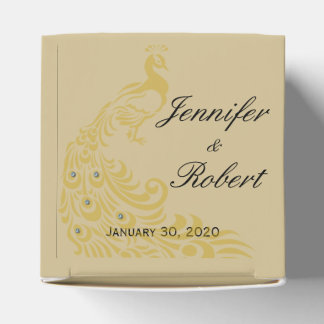 Peacock Elegance with an Art Deco Flair Favor Box