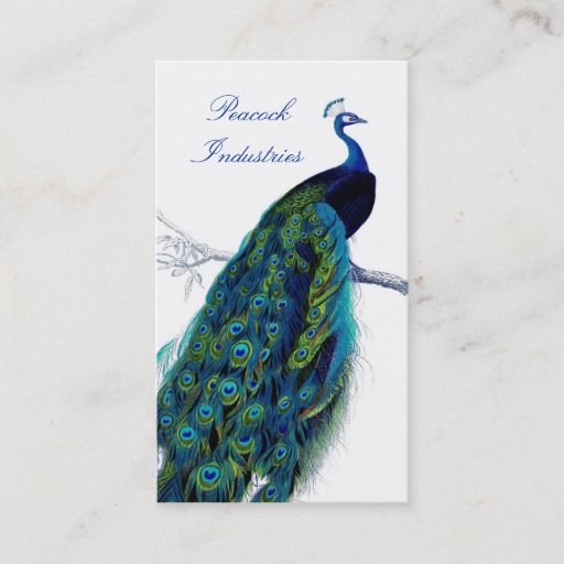 Customizable Peacock Elegant Professional Girly Business Card