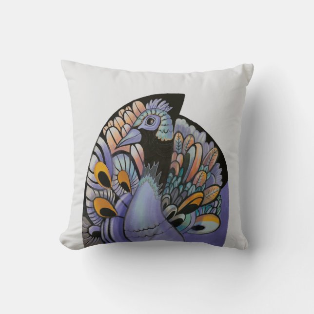 peacock elegant  throw pillow (Front)