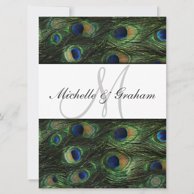 Peacock Elegant Wedding invitation (Front)