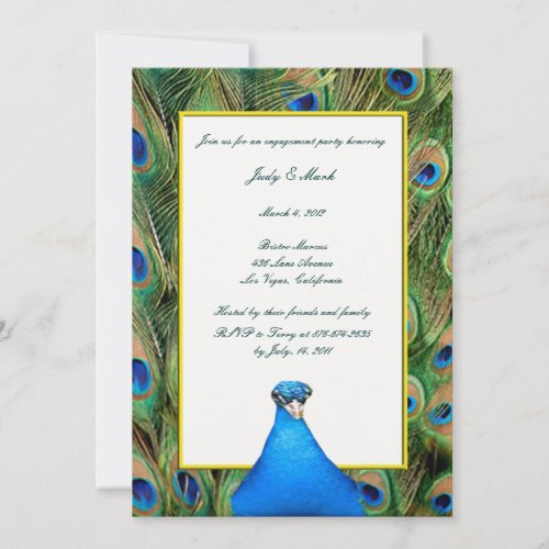 Peacock Engagement Party Invitation