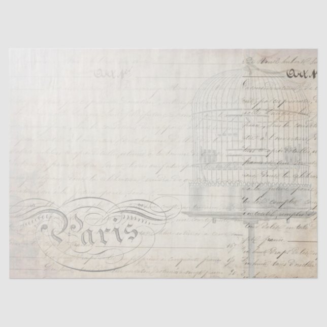 Peacock Ephemera Decoupage Companion Paper (Front)