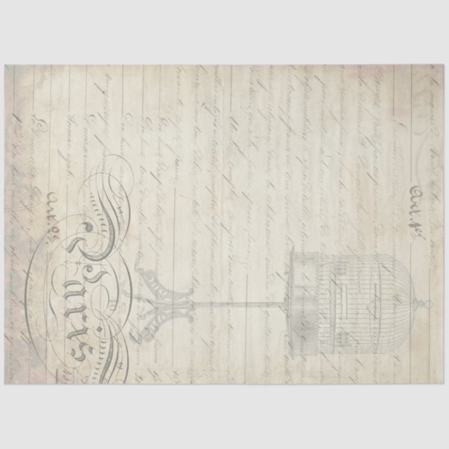 Peacock Ephemera Decoupage Companion Paper (Front)