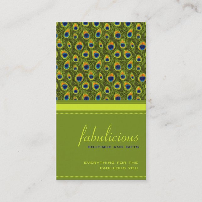 Peacock Fabulous Business Card (Front)