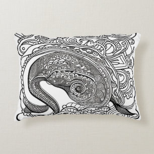Peacock Face Accent Pillow