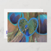 Peacock Face in Heart DIY Postcard (Front/Back)