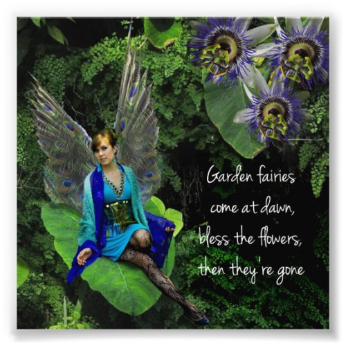 Peacock Fairy Garden Fairy Quote Photo Print
