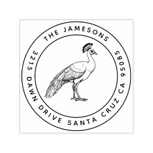 Peacock Family Stamp – Regal Radiance