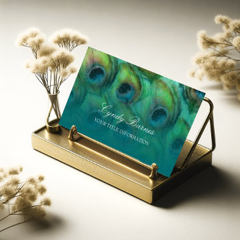 Peacock Fantasy Business Card Set 1114 by TailoredType at Zazzle