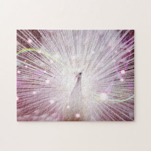 Peacock Fantasy in Pink Jigsaw Puzzle