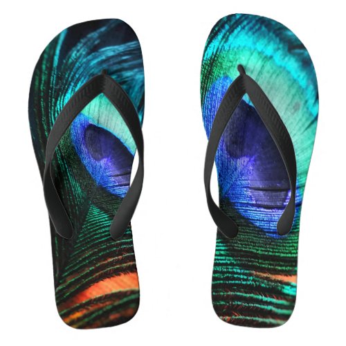    Peacock Feather A pair of flip flops