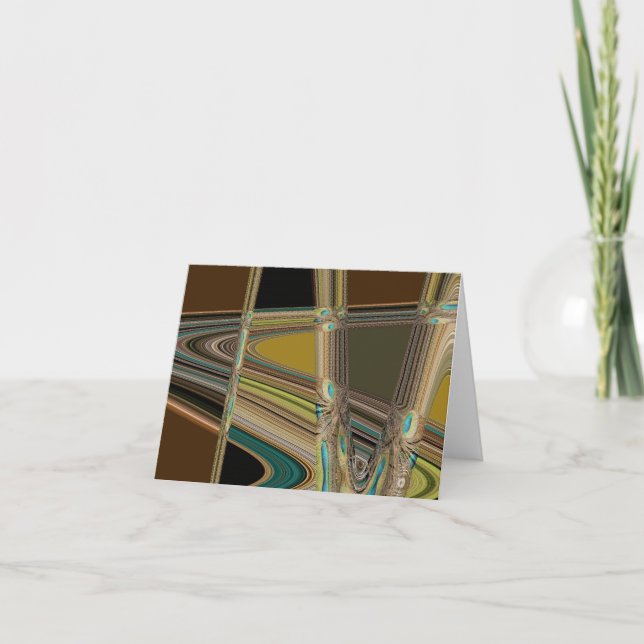 Peacock Feather Abstract Note Card (Front)