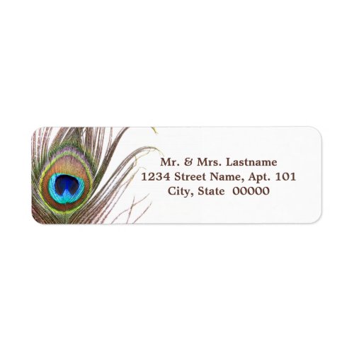 Peacock Feather Address Labels