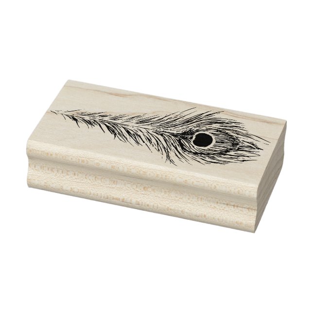 Peacock Feather Art Peacocks Feathers Artwork      Rubber Stamp (Stamp)