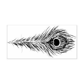 Peacock Feather Art Peacocks Feathers Artwork Self-inking Stamp