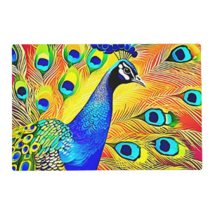 Peacock Feather Art Placemat
