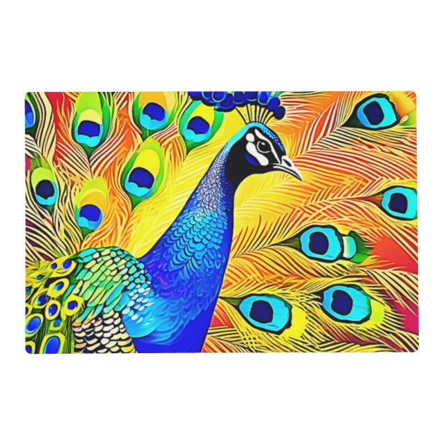 Peacock Feather Art Placemat (Front)