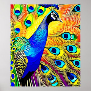 Peacock Feather Art Poster