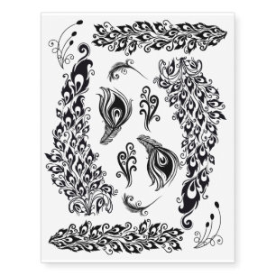 Peacock Feather Assortment Temporary Tattoos