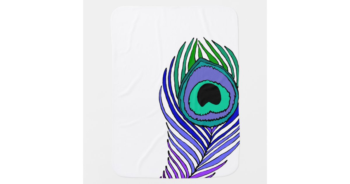Peacock Feather baby blanket | Zazzle