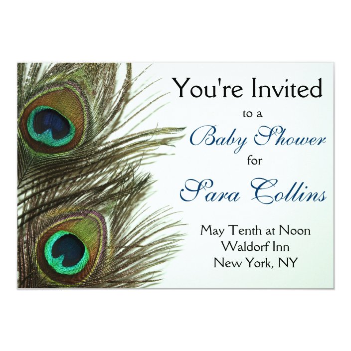 feather baby shower invitations