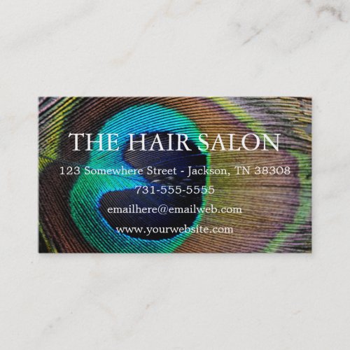 Peacock Feather Background Business Cards