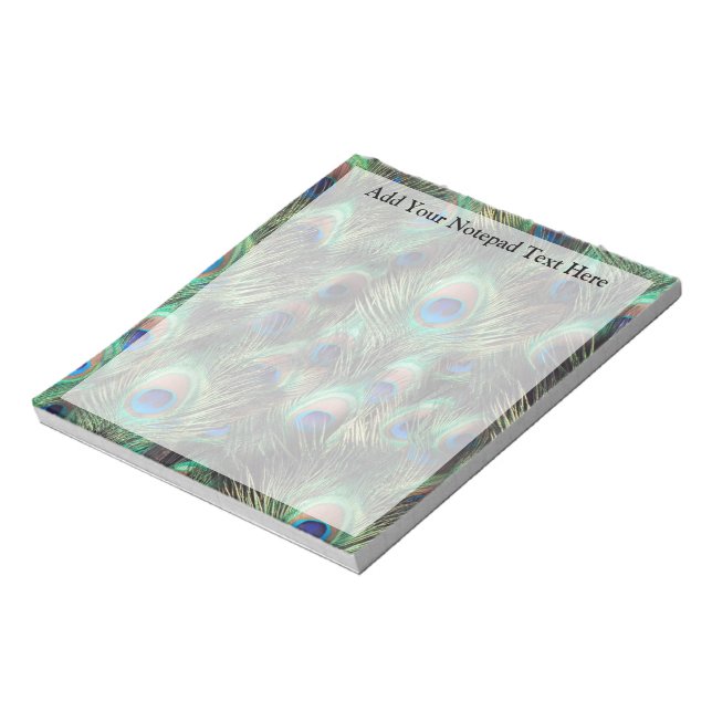 Peacock Feather Background Notepad (Rotated)