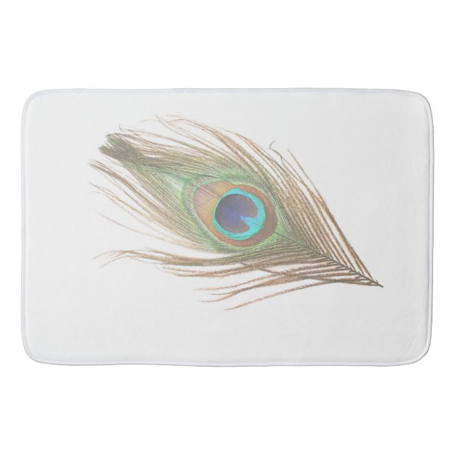 Peacock Feather Bathroom Mat (Front)
