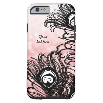 Peacock Feather Bokeh Pink Iphone 6 Case by iPadGear at Zazzle