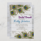 Peacock Feather Bridal Shower Brunch Invitation