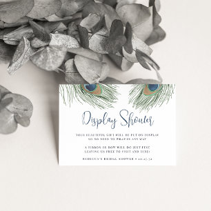 Peacock Feather Bridal Shower Gift Display Enclosure Card
